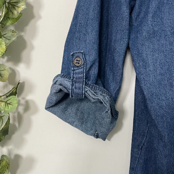 👗 Faded Glory Denim Shirt Dress - Size Small (4-6) - 100% Cotton - Picture 5 of 5